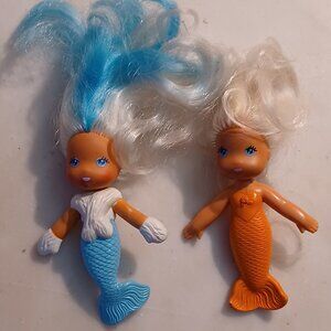 Kenner Sea Wee Mermaid Dolls Frosty Icy Gal 1983 & Tropigals Flora 1979 Lot of 2